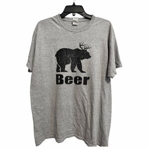 Grey Gildan Heavy Cotton Beer Shirt